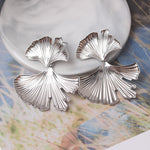 Load image into Gallery viewer, Gold Ginkgo Leaf Drop Earrings
