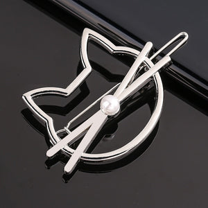 Silver Metal Geometric Hairpin