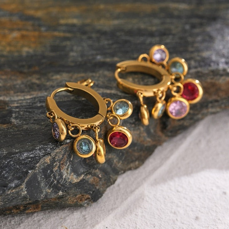 Crystal Huggie Hoops