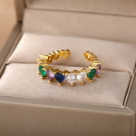 Load image into Gallery viewer, Line of Hearts Ring
