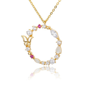 Crystal Butterfly Initial Letter Necklace