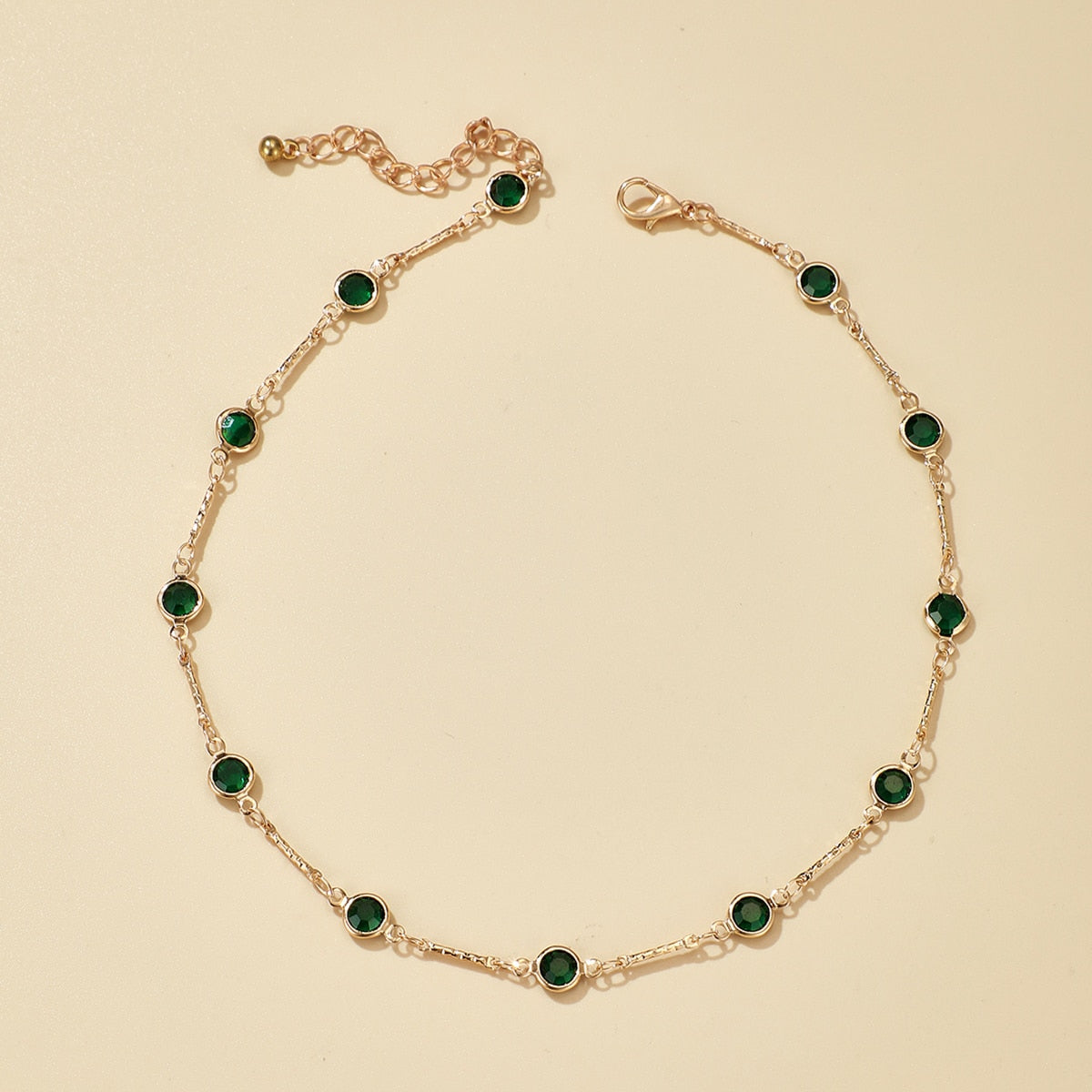 Emerald Crystal Chain Choker