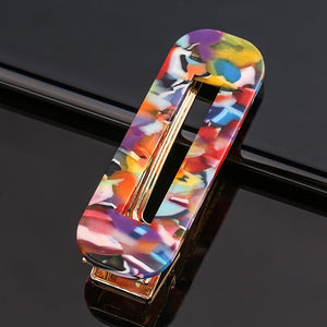 Rectangular Marbled Hairgrip