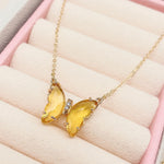 Load image into Gallery viewer, Colorful Crystal Butterfly Necklace
