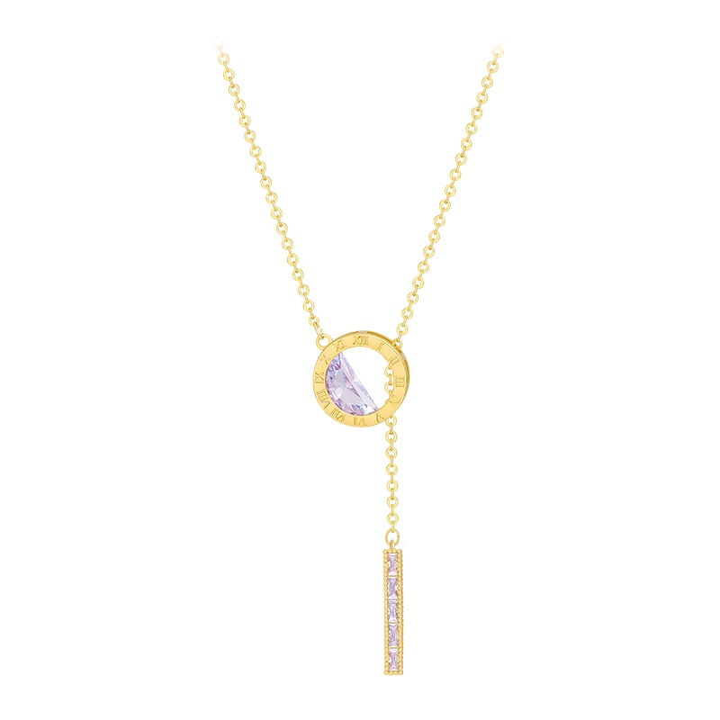 Luxury Roman Numeral Crystal Necklace