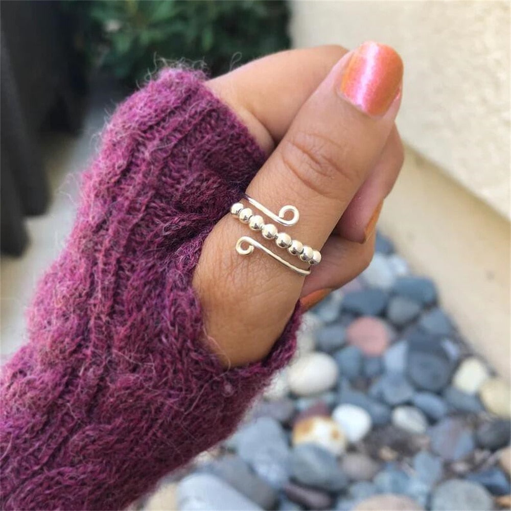 Spiral Beaded Fidget Ring