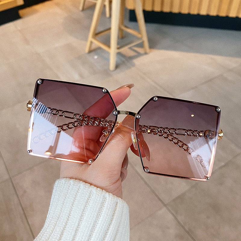 Vintage Oversize Chain Sunglasses