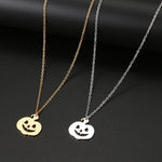 Load image into Gallery viewer, Jack O&#39; Lantern Dainty Pendant Necklace
