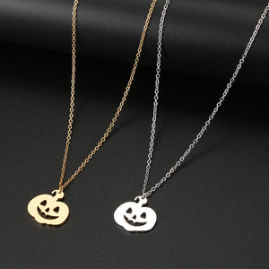 Jack O' Lantern Dainty Pendant Necklace