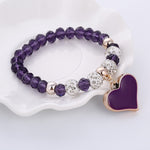 Load image into Gallery viewer, Crystal Heart Beaded Bracelet
