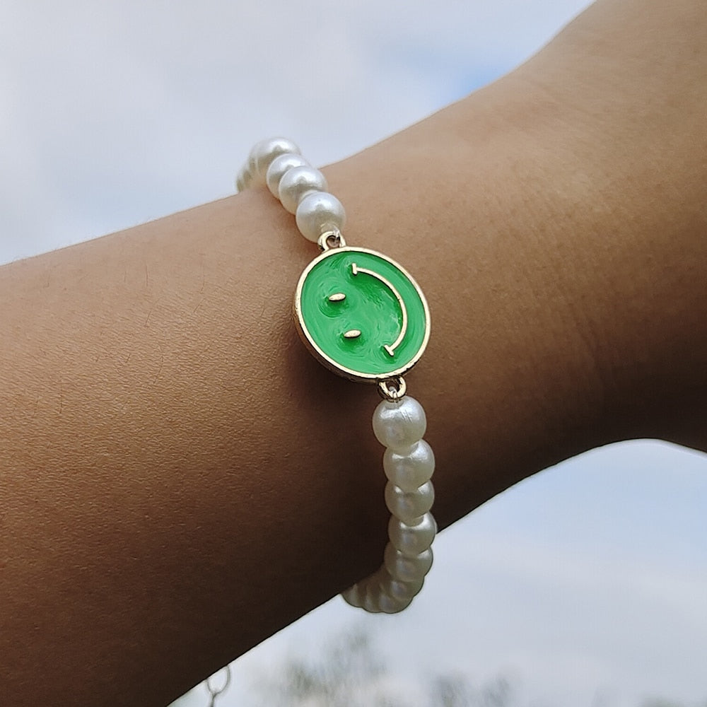 Colorful Smiley Pearl Bracelet