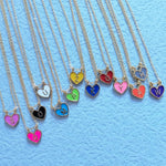 Load image into Gallery viewer, Enamel Heart Initial Necklace
