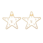 Load image into Gallery viewer, Geometric Gold Pearl Stud Earrings
