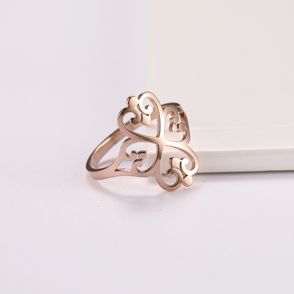 Elegant Clover Statement Ring