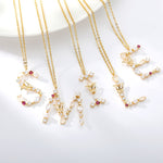 Load image into Gallery viewer, Crystal Butterfly Initial Letter Necklace
