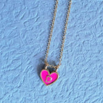 Load image into Gallery viewer, Enamel Heart Initial Necklace
