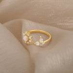 Load image into Gallery viewer, Crystal Sun Flower And Butterfly Ring
