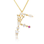 Load image into Gallery viewer, Crystal Butterfly Initial Letter Necklace
