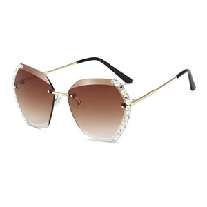 Rimless Luxury Crystal Sunglasses