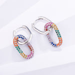 Load image into Gallery viewer, Colorful Crystal Chain Link Earrings
