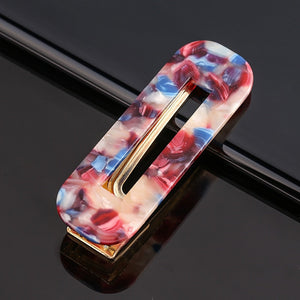 Rectangular Marbled Hairgrip