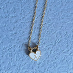 Load image into Gallery viewer, Enamel Heart Initial Necklace
