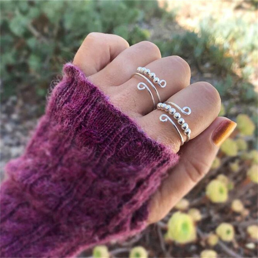 Spiral Beaded Fidget Ring