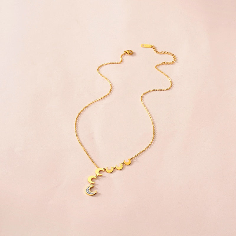 Cascading Crescent Moons Necklace