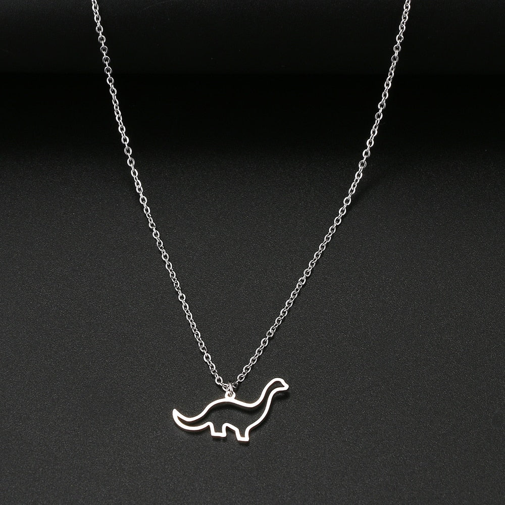Tiny Dino Dainty Pendant Necklace