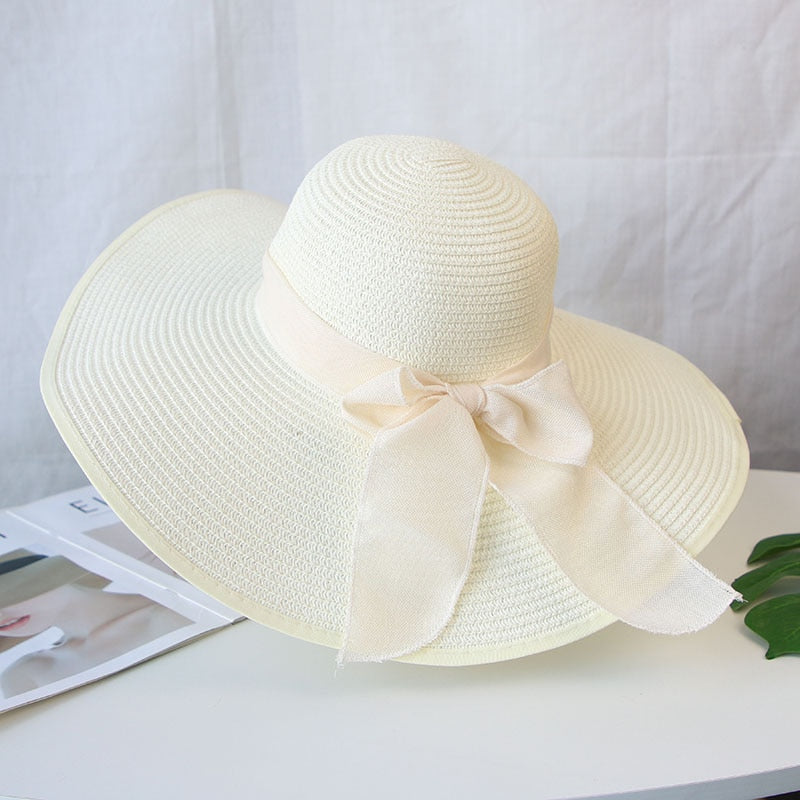 Bowknot Wide Brim Sun Hat