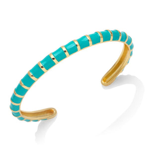 Colorful Enamel Striped Cuff Bracelet