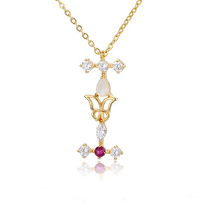 Crystal Butterfly Initial Letter Necklace