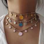 Load image into Gallery viewer, Colorful Enamel Smiley Charm Choker
