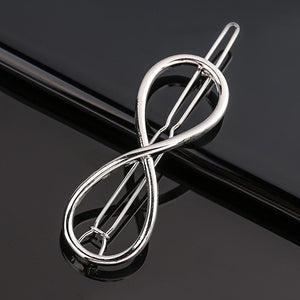 Silver Metal Geometric Hairpin