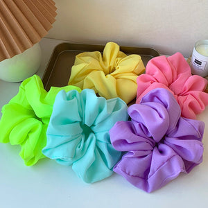 Candy Colored Oversized Chiffon Scrunchie