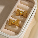 Load image into Gallery viewer, Crystal Woven Bowknot Stud Earrings
