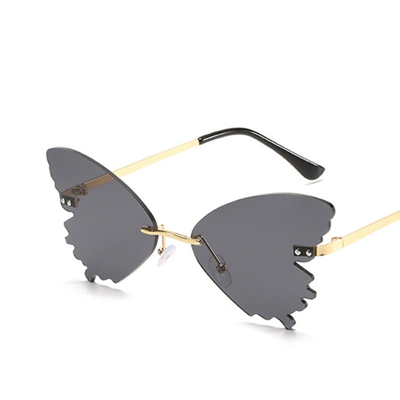 Butterfly Oversized Rimless Sunglasses