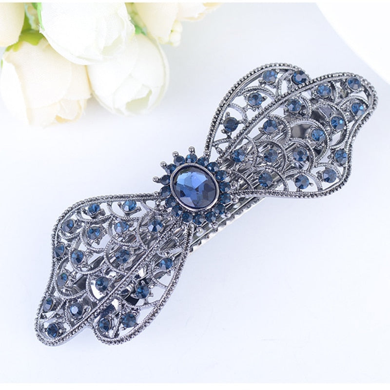 Elegant Sapphire Crystal Barrette