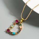 Load image into Gallery viewer, Colorful Crystal Initial Necklace
