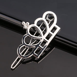 Silver Metal Geometric Hairpin