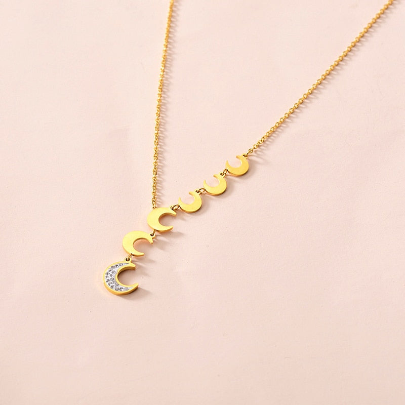 Cascading Crescent Moons Necklace