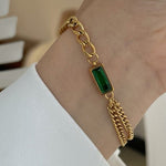 Load image into Gallery viewer, Emerald Crystal Chain Bracelet
