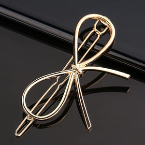 Gold Metal Geometric Hairpin