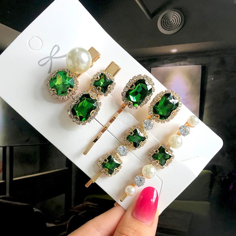 Emerald Hairpin Set