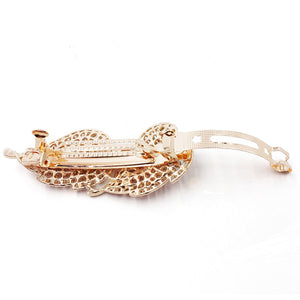 Crystal Leaf Barrette