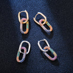 Load image into Gallery viewer, Colorful Crystal Chain Link Earrings
