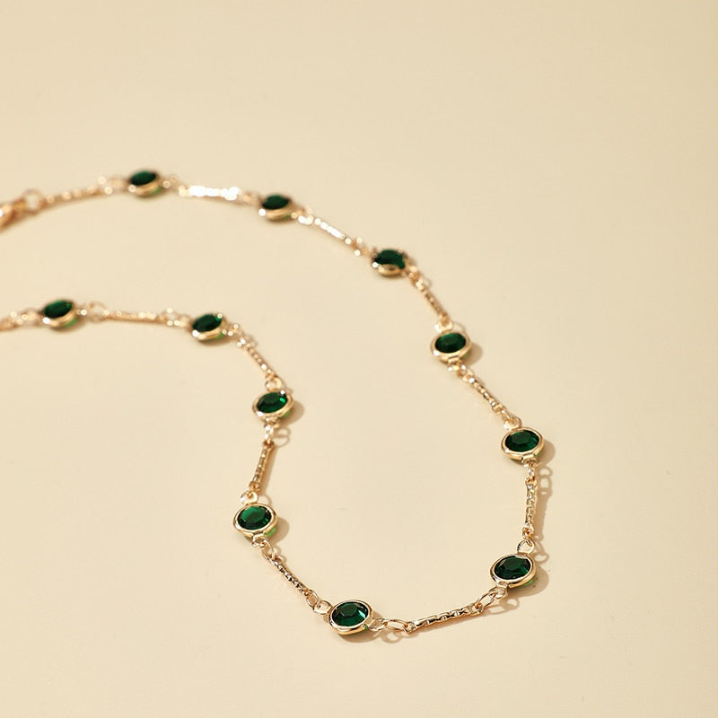 Emerald Crystal Chain Choker