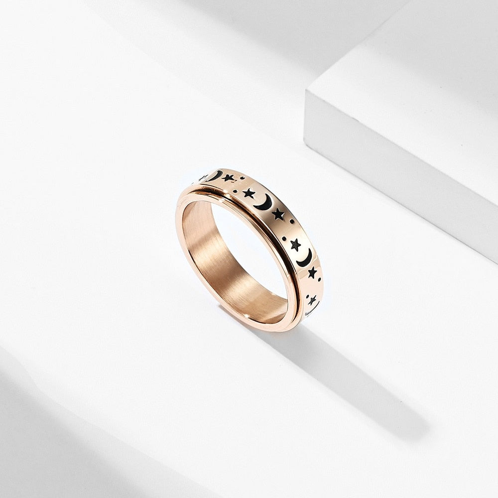 Engraved Celestial Fidget Ring – Ever Adorned
