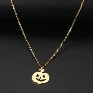 Jack O' Lantern Dainty Pendant Necklace