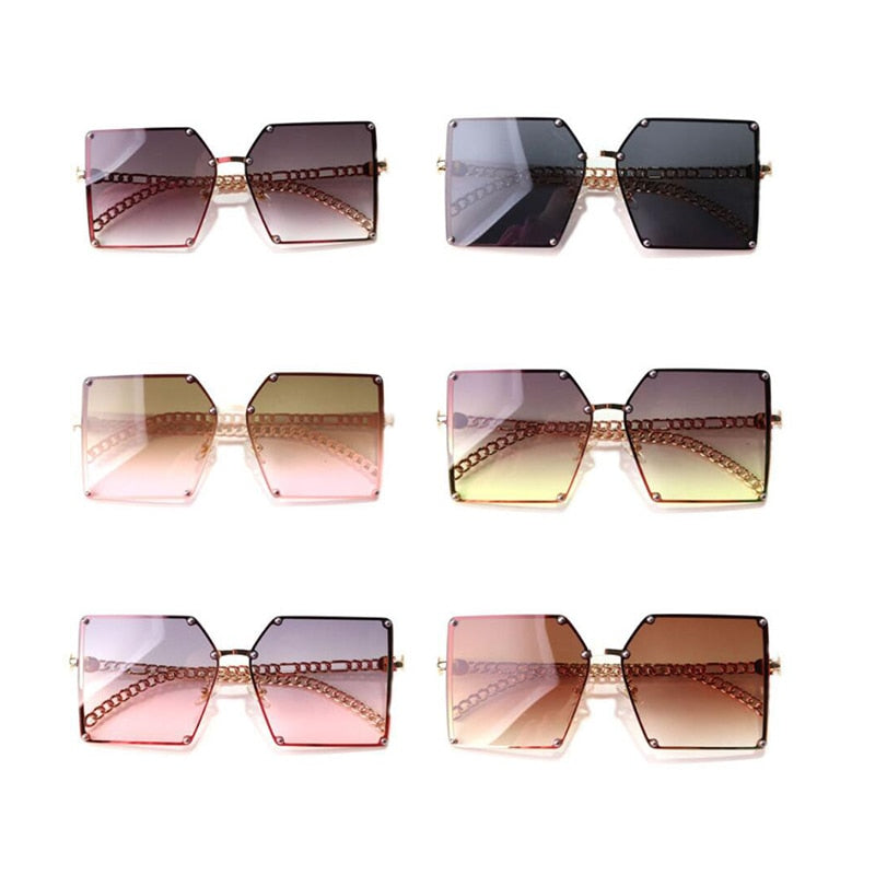 Vintage Oversize Chain Sunglasses